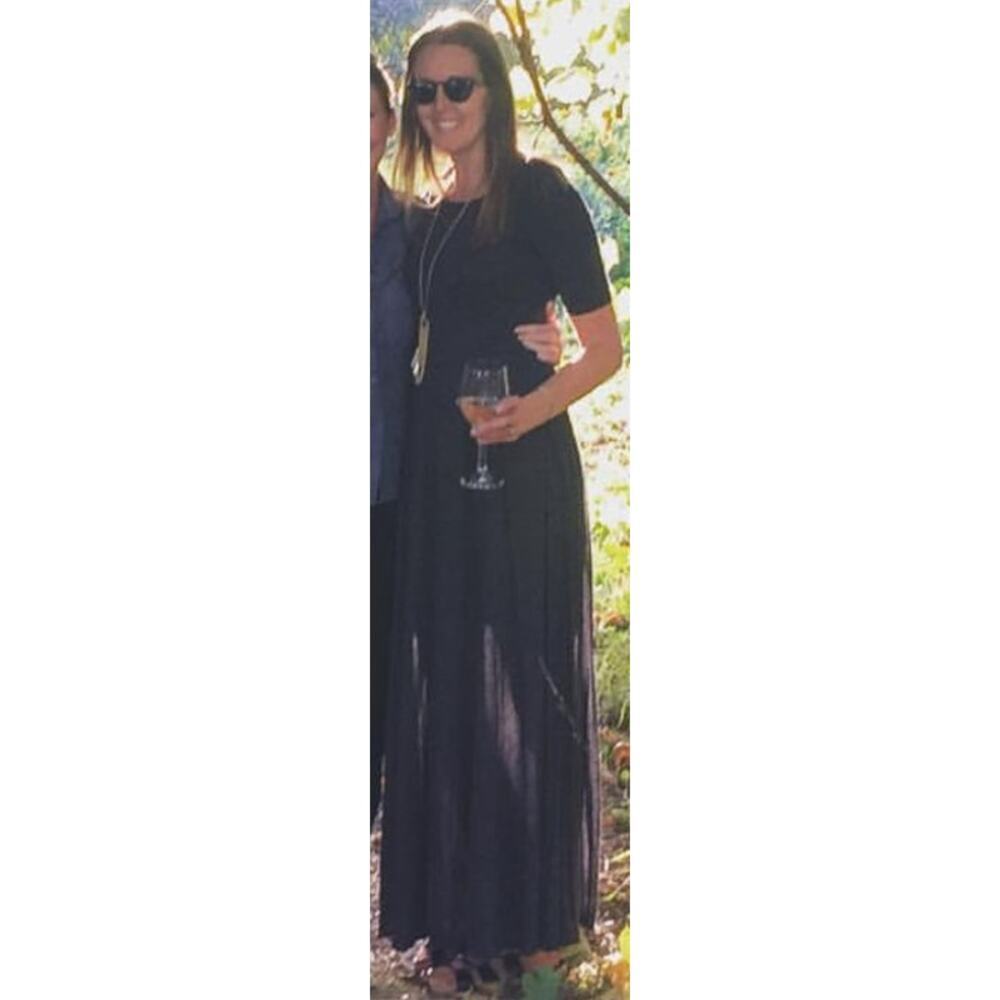 Bordeaux (Anthropologie) Torey Knit Scoopback Shortsleeve Maxi Dress Size M - Picture 4 of 5